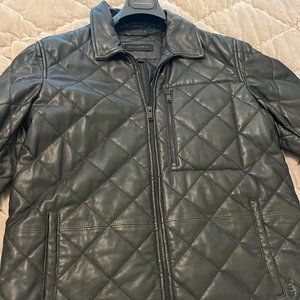 New John Varvatos black quilted leather jacket